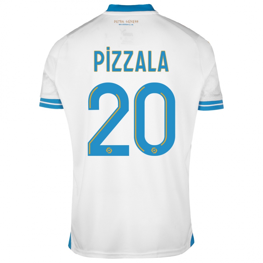 Męski Caroline Pizzala #20 Biały Domowa Koszulka 2023/24 Koszulki Klubowe