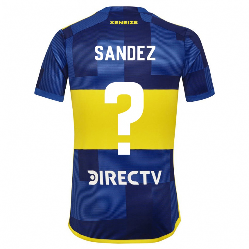 Męski Agustin Sandez #0 Ciemnoniebieski Żółty Domowa Koszulka 2023/24 Koszulki Klubowe