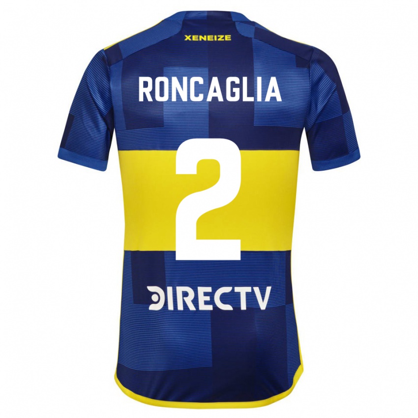 Męski Facundo Roncaglia #2 Ciemnoniebieski Żółty Domowa Koszulka 2023/24 Koszulki Klubowe