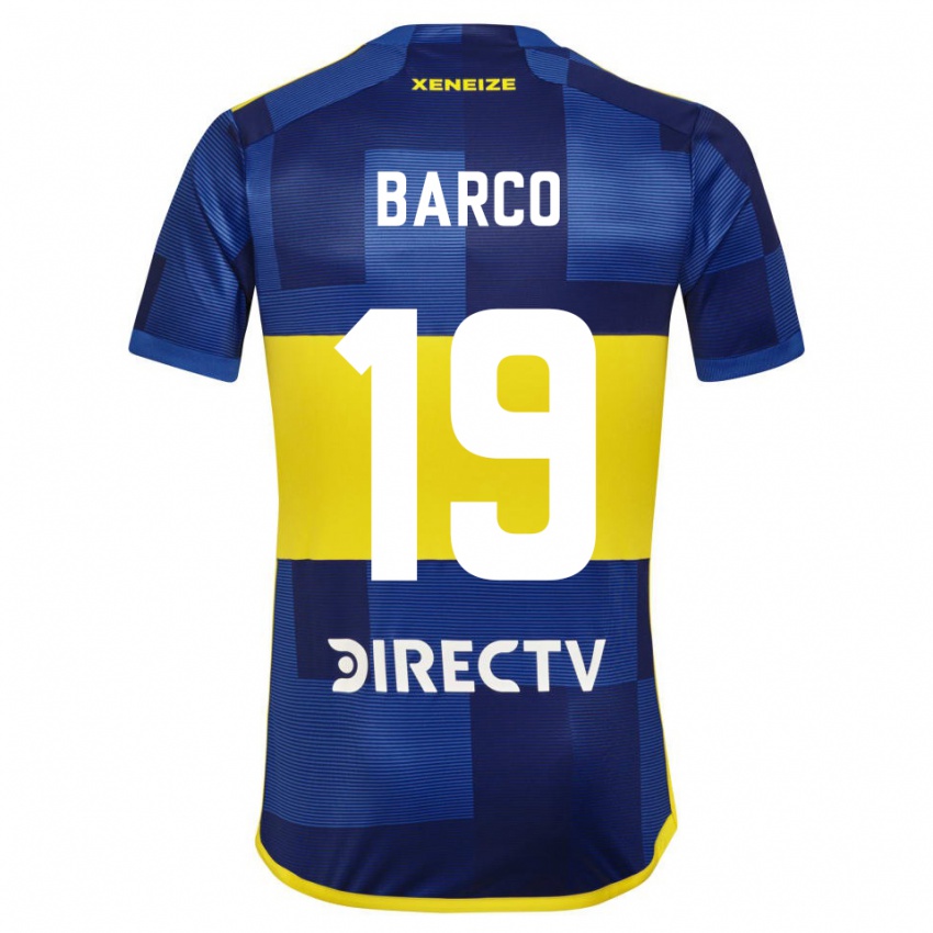 Męski Valentin Barco #19 Ciemnoniebieski Żółty Domowa Koszulka 2023/24 Koszulki Klubowe