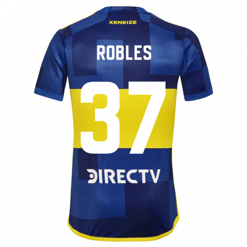 Męski Sebastian Diaz Robles #37 Ciemnoniebieski Żółty Domowa Koszulka 2023/24 Koszulki Klubowe