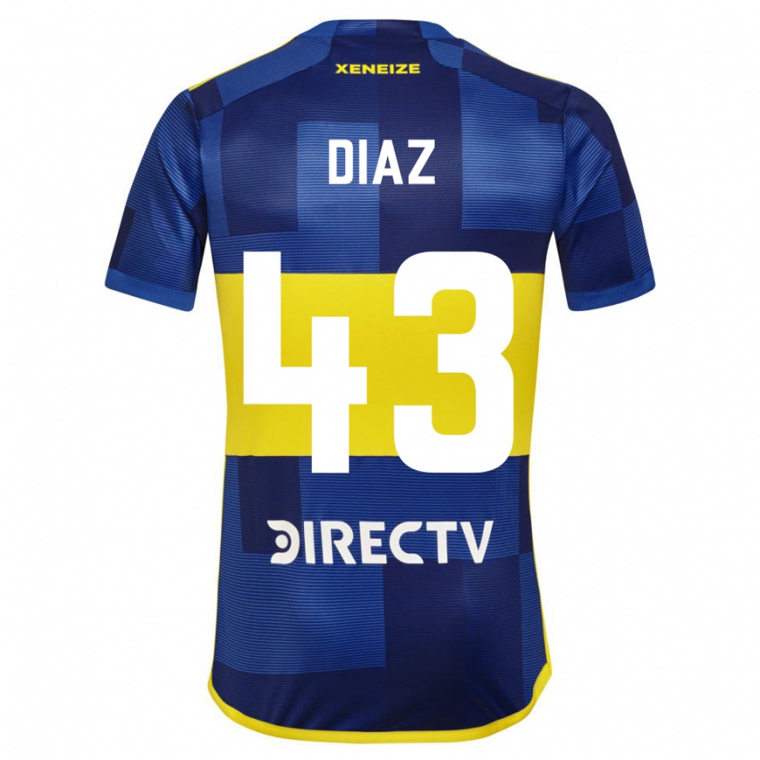 Męski Tomas Diaz #43 Ciemnoniebieski Żółty Domowa Koszulka 2023/24 Koszulki Klubowe