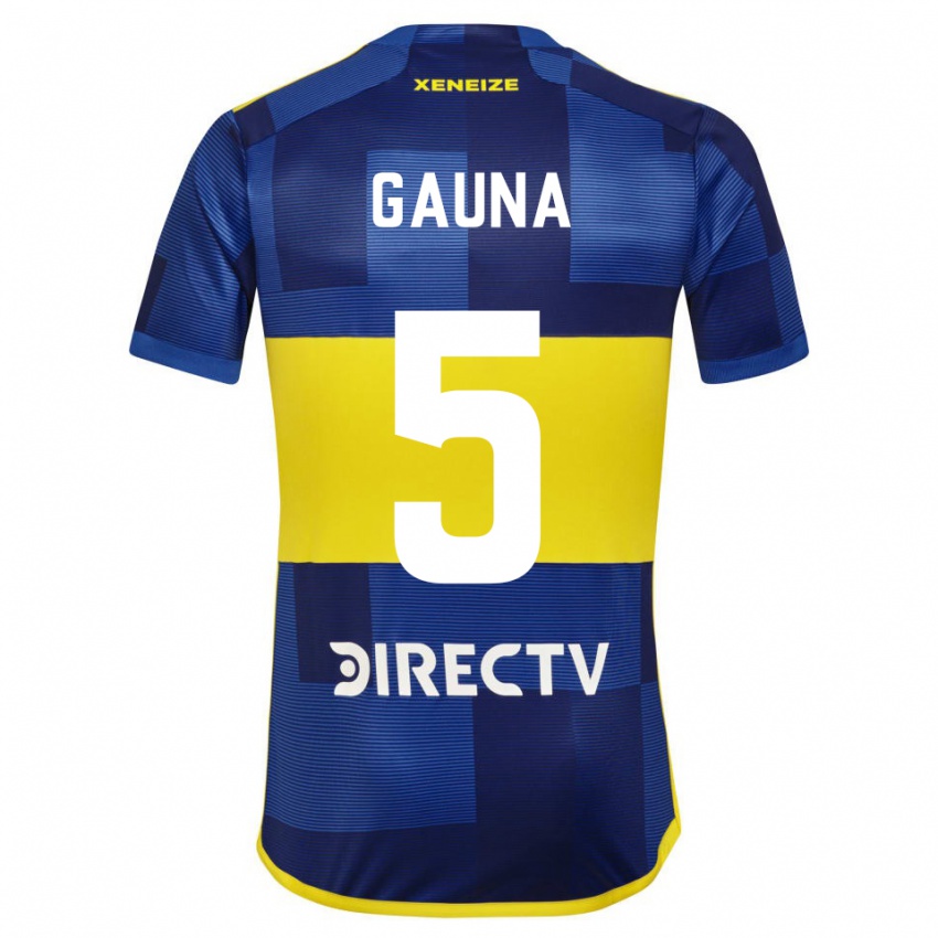 Męski Santiago Gauna #5 Ciemnoniebieski Żółty Domowa Koszulka 2023/24 Koszulki Klubowe