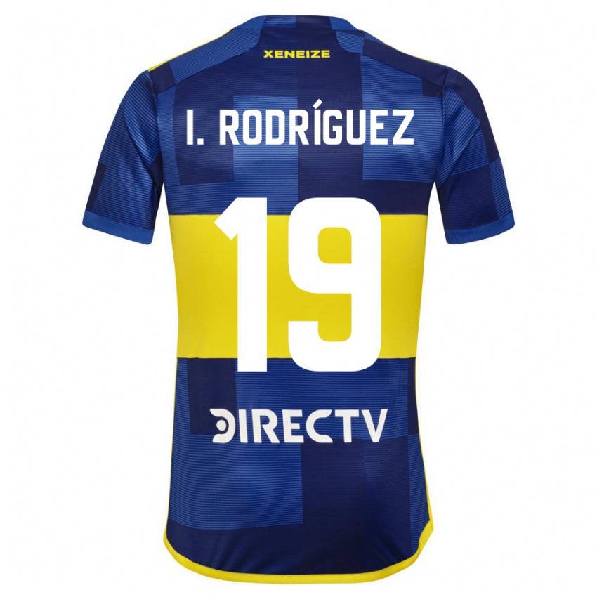 Męski Ignacio Rodríguez #19 Ciemnoniebieski Żółty Domowa Koszulka 2023/24 Koszulki Klubowe