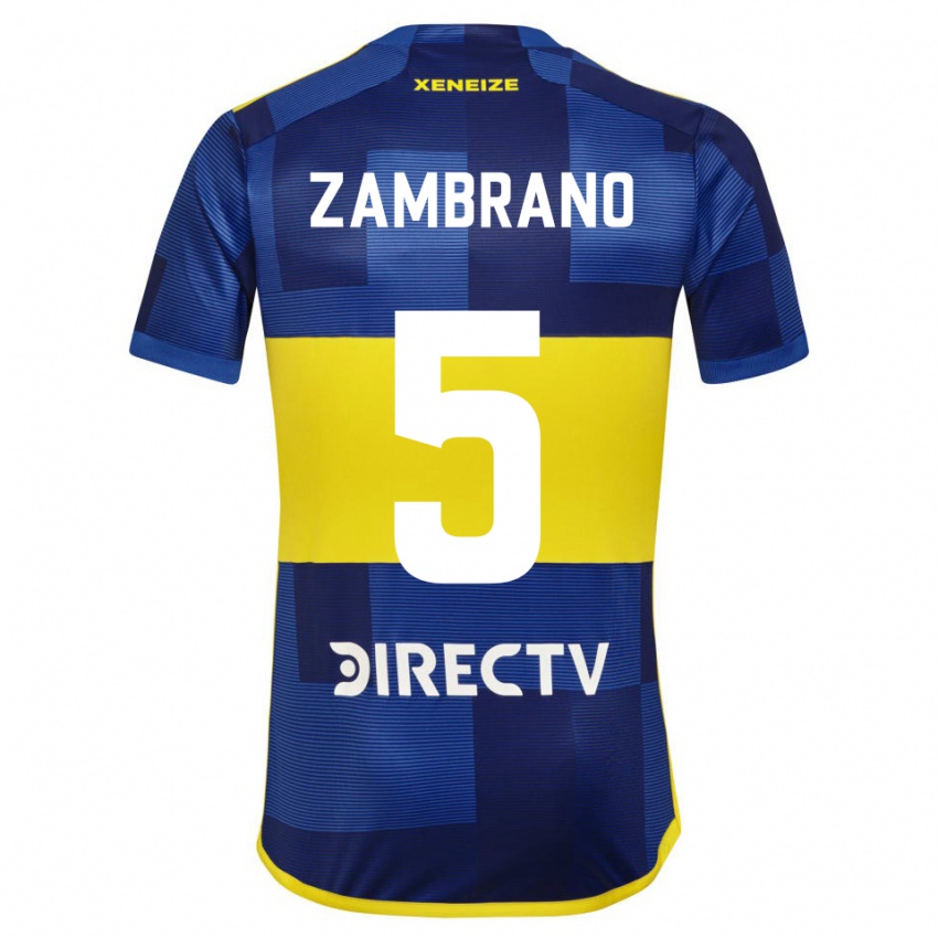 Męski Carlos Zambrano #5 Ciemnoniebieski Żółty Domowa Koszulka 2023/24 Koszulki Klubowe