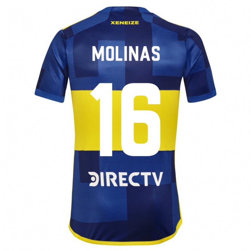 Męski Aaron Molinas #16 Ciemnoniebieski Żółty Domowa Koszulka 2023/24 Koszulki Klubowe