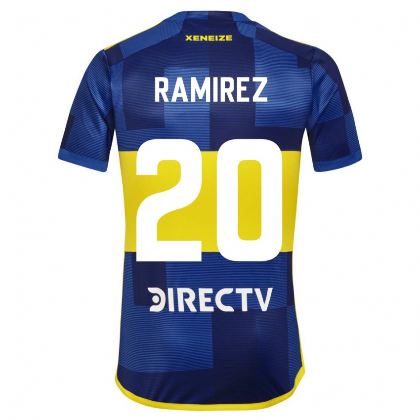 Męski Juan Edgardo Ramirez #20 Ciemnoniebieski Żółty Domowa Koszulka 2023/24 Koszulki Klubowe