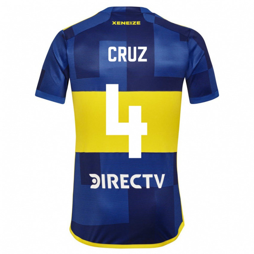 Męski Julieta Cruz #4 Ciemnoniebieski Żółty Domowa Koszulka 2023/24 Koszulki Klubowe