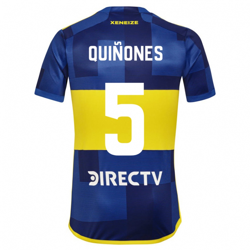 Męski Florencia Quiñones #5 Ciemnoniebieski Żółty Domowa Koszulka 2023/24 Koszulki Klubowe