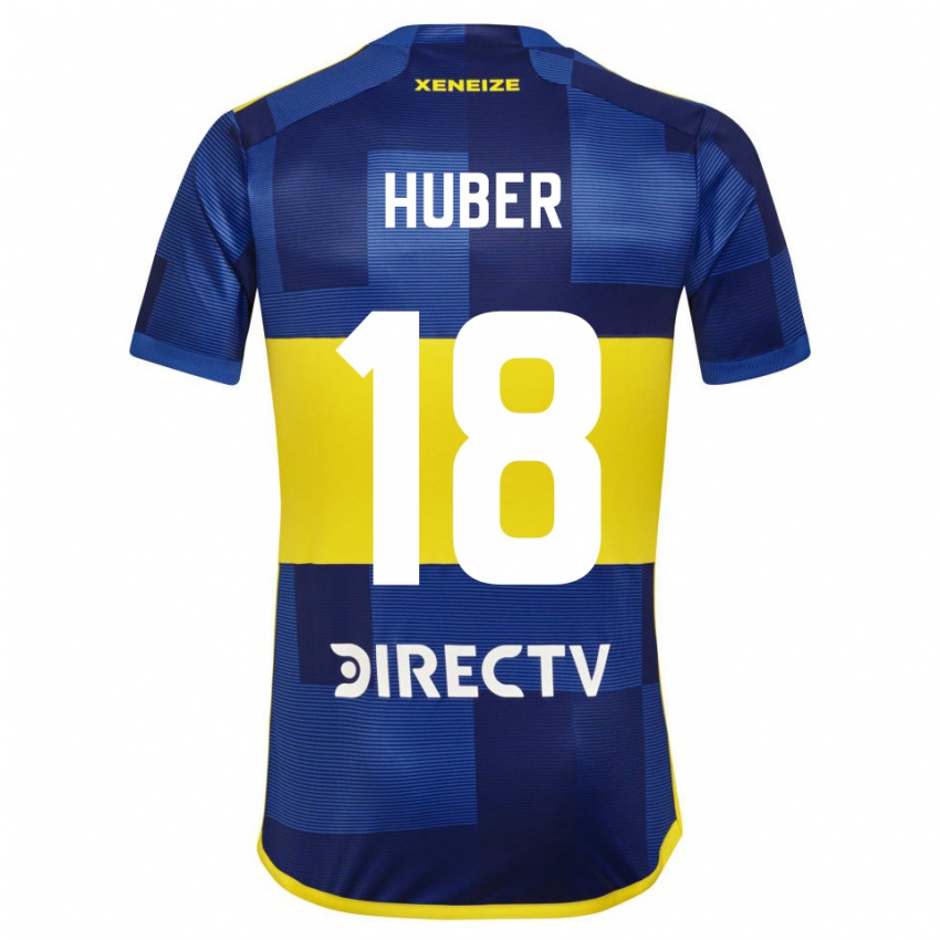 Męski Clarisa Huber #18 Ciemnoniebieski Żółty Domowa Koszulka 2023/24 Koszulki Klubowe
