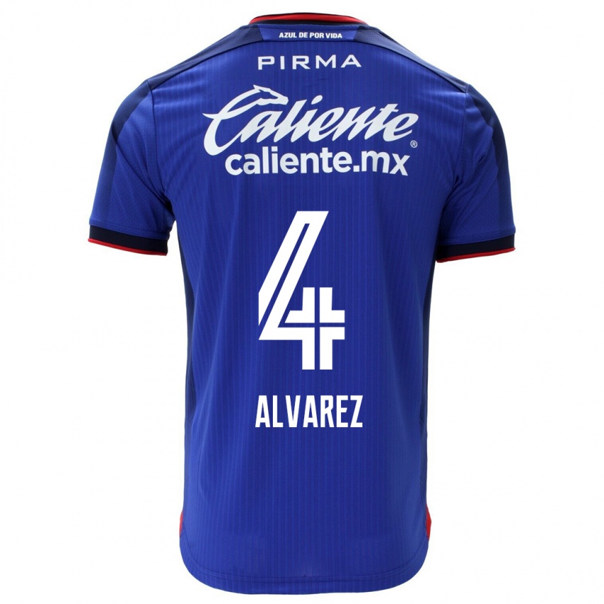 Męski Gabriela Alvarez #4 Niebieski Domowa Koszulka 2023/24 Koszulki Klubowe