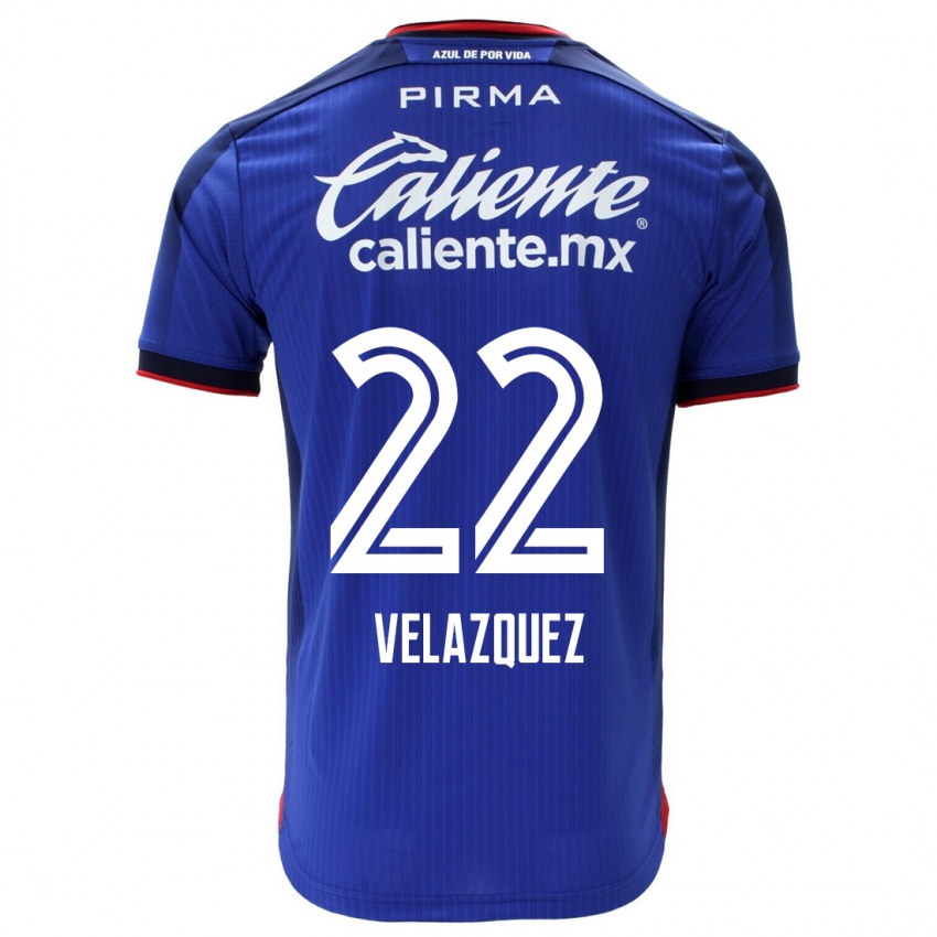 Męski Hireri Velazquez #22 Niebieski Domowa Koszulka 2023/24 Koszulki Klubowe