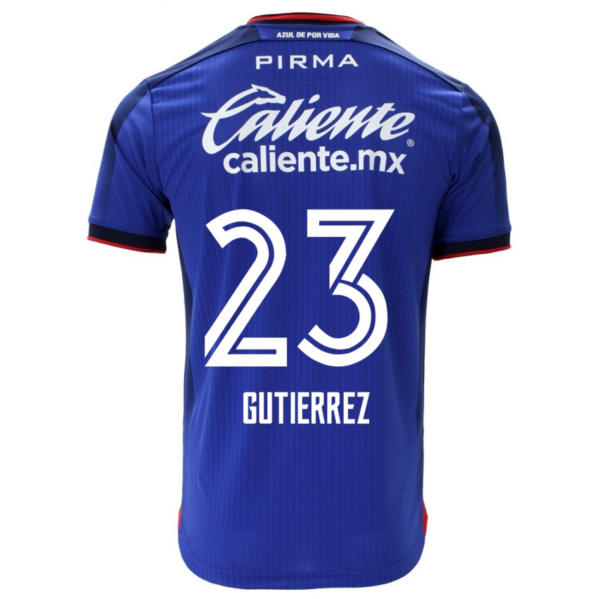 Męski Ivonne Gutierrez #23 Niebieski Domowa Koszulka 2023/24 Koszulki Klubowe