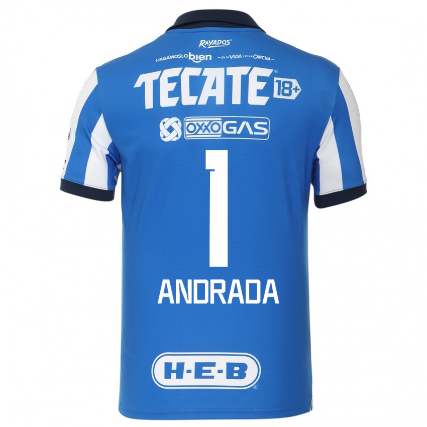 Męski Esteban Andrada #1 Niebiesko Biały Domowa Koszulka 2023/24 Koszulki Klubowe
