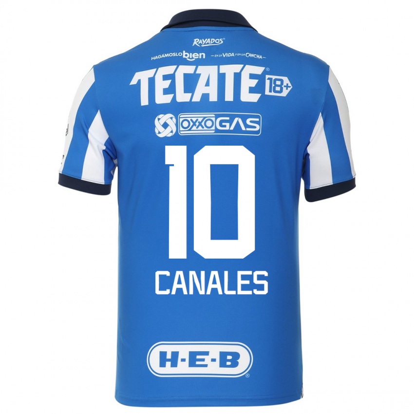 Męski Sergio Canales #10 Niebiesko Biały Domowa Koszulka 2023/24 Koszulki Klubowe