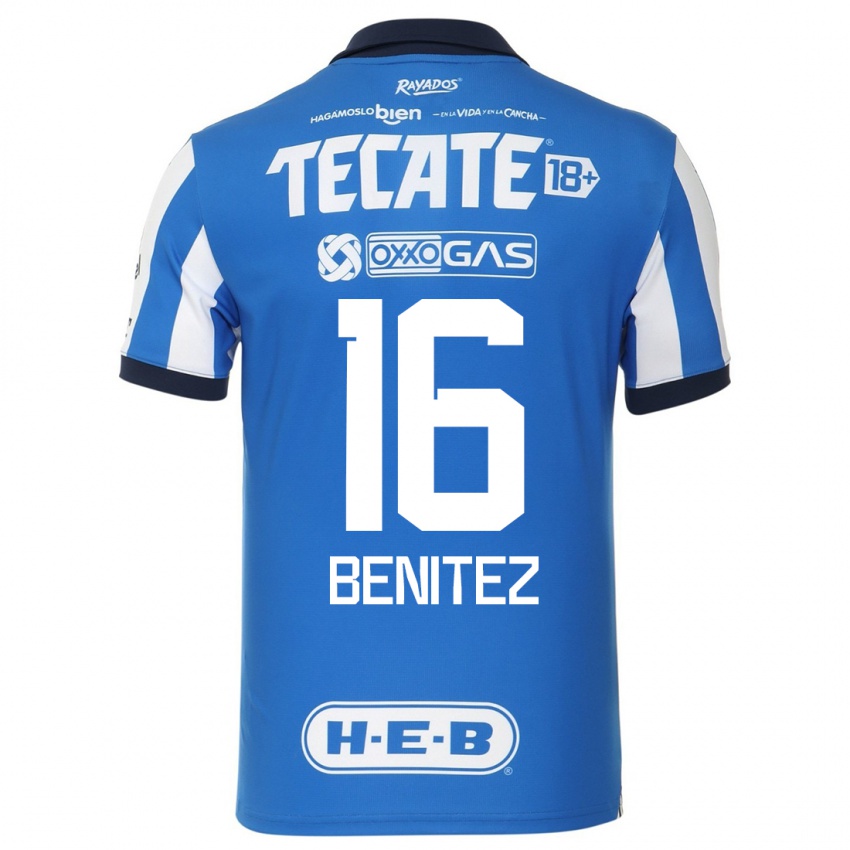 Męski Xanic Benitez #16 Niebiesko Biały Domowa Koszulka 2023/24 Koszulki Klubowe