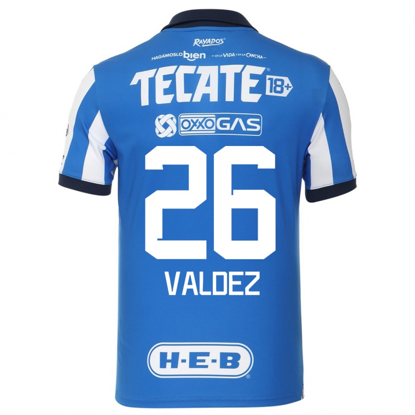 Męski Valeria Valdez #26 Niebiesko Biały Domowa Koszulka 2023/24 Koszulki Klubowe