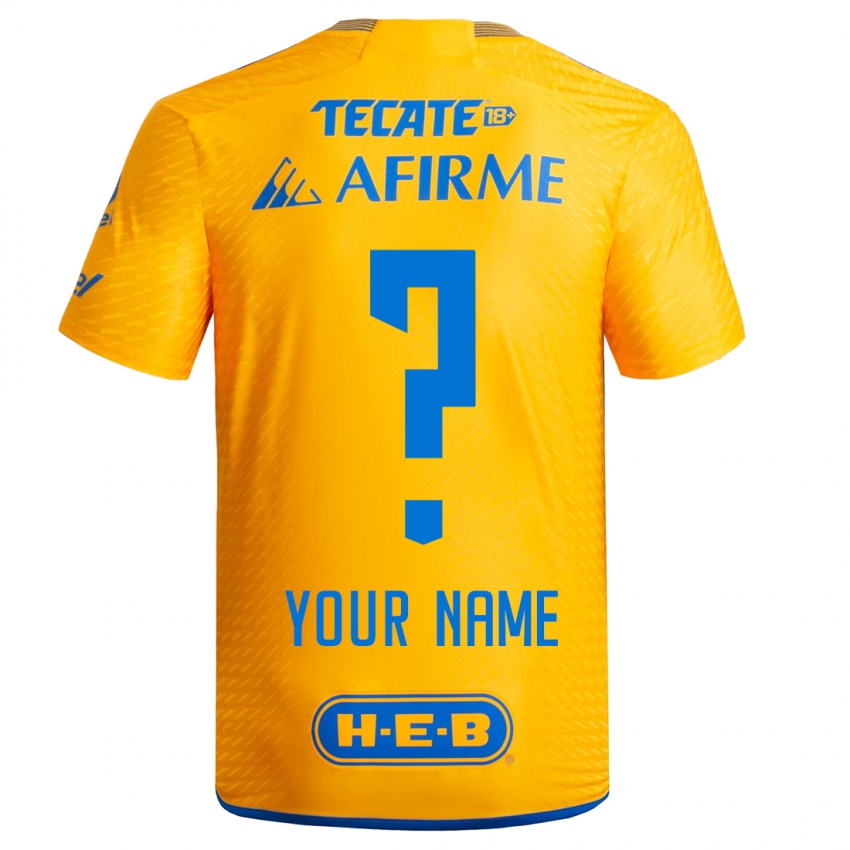 Męski Twoje Imię #0 Żółty Domowa Koszulka 2023/24 Koszulki Klubowe