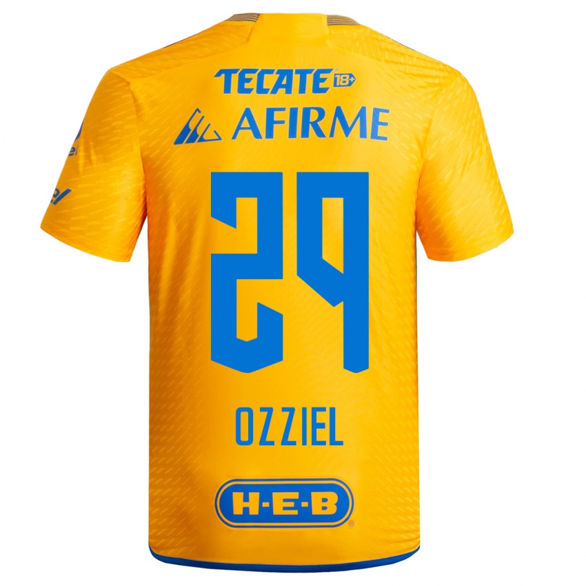 Męski Ozziel Herrera #29 Żółty Domowa Koszulka 2023/24 Koszulki Klubowe
