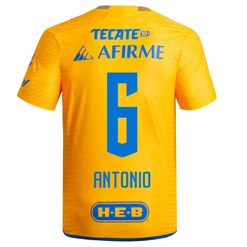 Męski Nancy Antonio #6 Żółty Domowa Koszulka 2023/24 Koszulki Klubowe