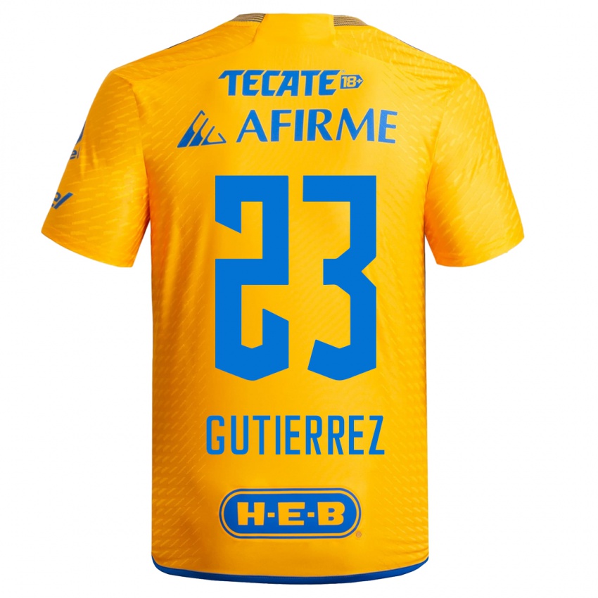 Męski Jana Gutierrez #23 Żółty Domowa Koszulka 2023/24 Koszulki Klubowe
