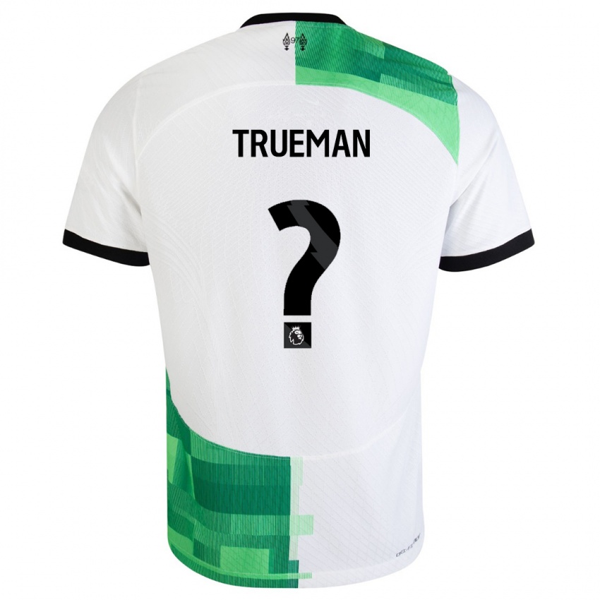 Męski Reece Trueman #0 Biały Zielony Wyjazdowa Koszulka 2023/24 Koszulki Klubowe