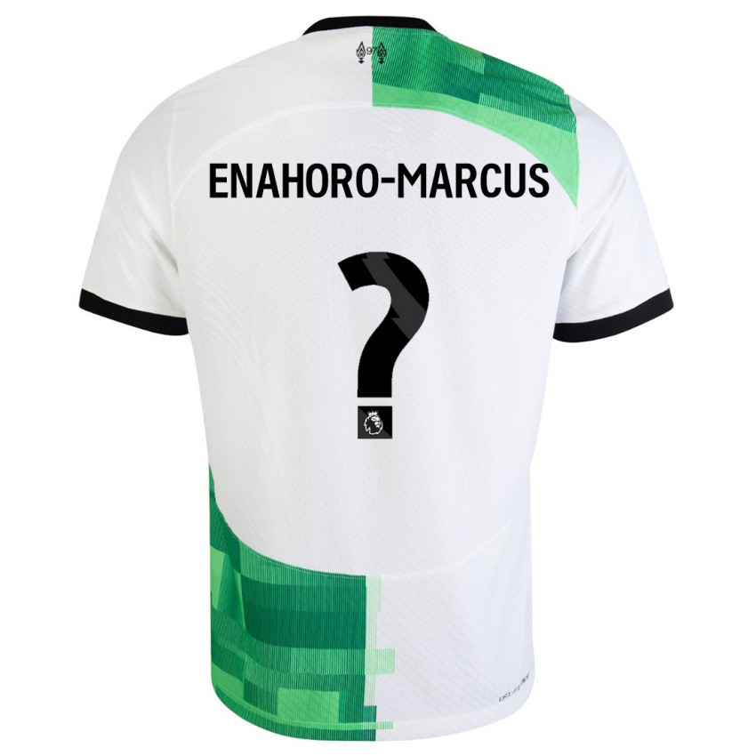 Męski Louis Enahoro-Marcus #0 Biały Zielony Wyjazdowa Koszulka 2023/24 Koszulki Klubowe