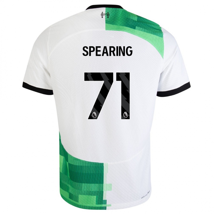 Męski Jay Spearing #71 Biały Zielony Wyjazdowa Koszulka 2023/24 Koszulki Klubowe