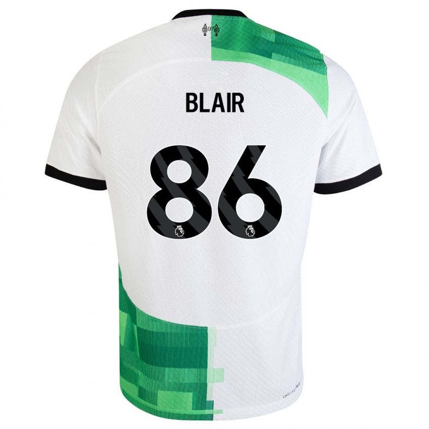 Męski Harvey Blair #86 Biały Zielony Wyjazdowa Koszulka 2023/24 Koszulki Klubowe