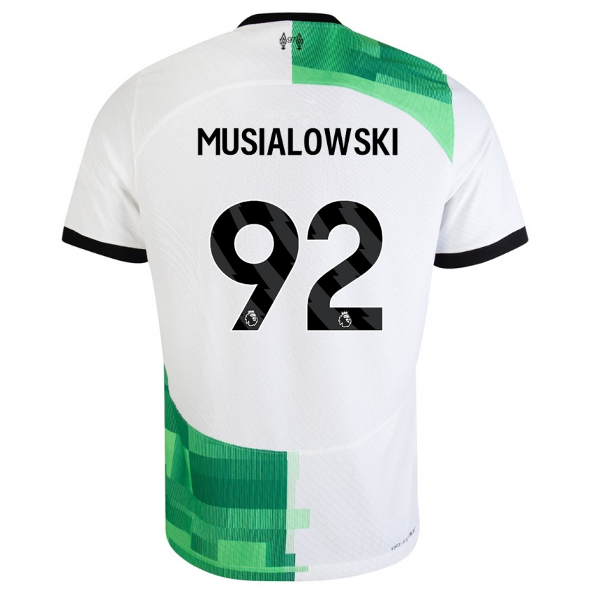 Męski Mateusz Musialowski #92 Biały Zielony Wyjazdowa Koszulka 2023/24 Koszulki Klubowe