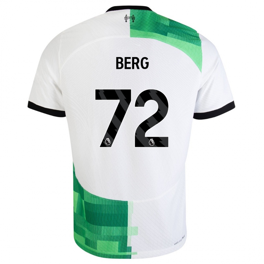 Męski Sepp Van Den Berg #72 Biały Zielony Wyjazdowa Koszulka 2023/24 Koszulki Klubowe