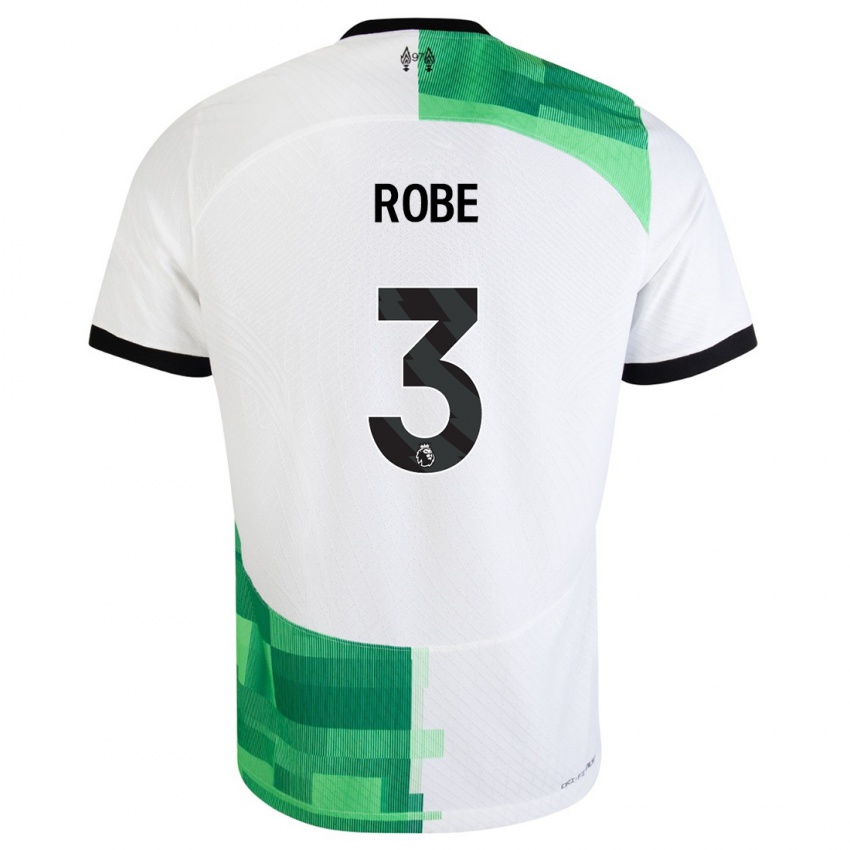 Męski Leighanne Robe #3 Biały Zielony Wyjazdowa Koszulka 2023/24 Koszulki Klubowe