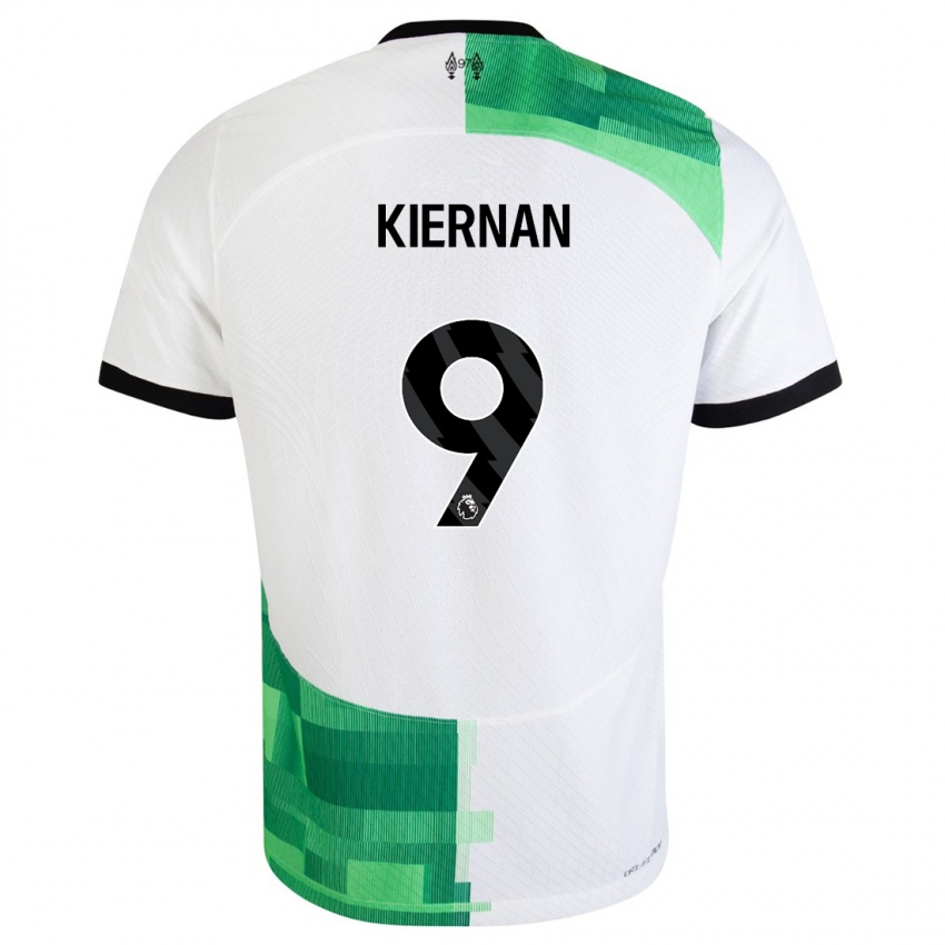 Męski Leanne Kiernan #9 Biały Zielony Wyjazdowa Koszulka 2023/24 Koszulki Klubowe