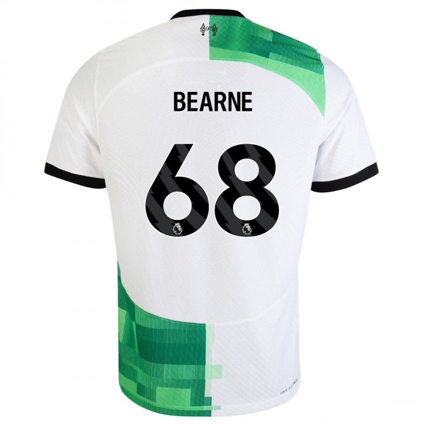 Męski Jack Bearne #68 Biały Zielony Wyjazdowa Koszulka 2023/24 Koszulki Klubowe
