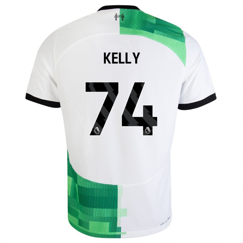 Męski Oscar Kelly #74 Biały Zielony Wyjazdowa Koszulka 2023/24 Koszulki Klubowe