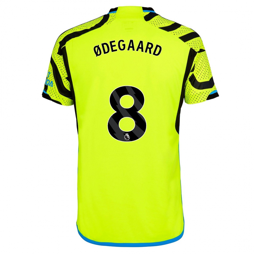 Męski Martin Odegaard #8 Żółty Wyjazdowa Koszulka 2023/24 Koszulki Klubowe