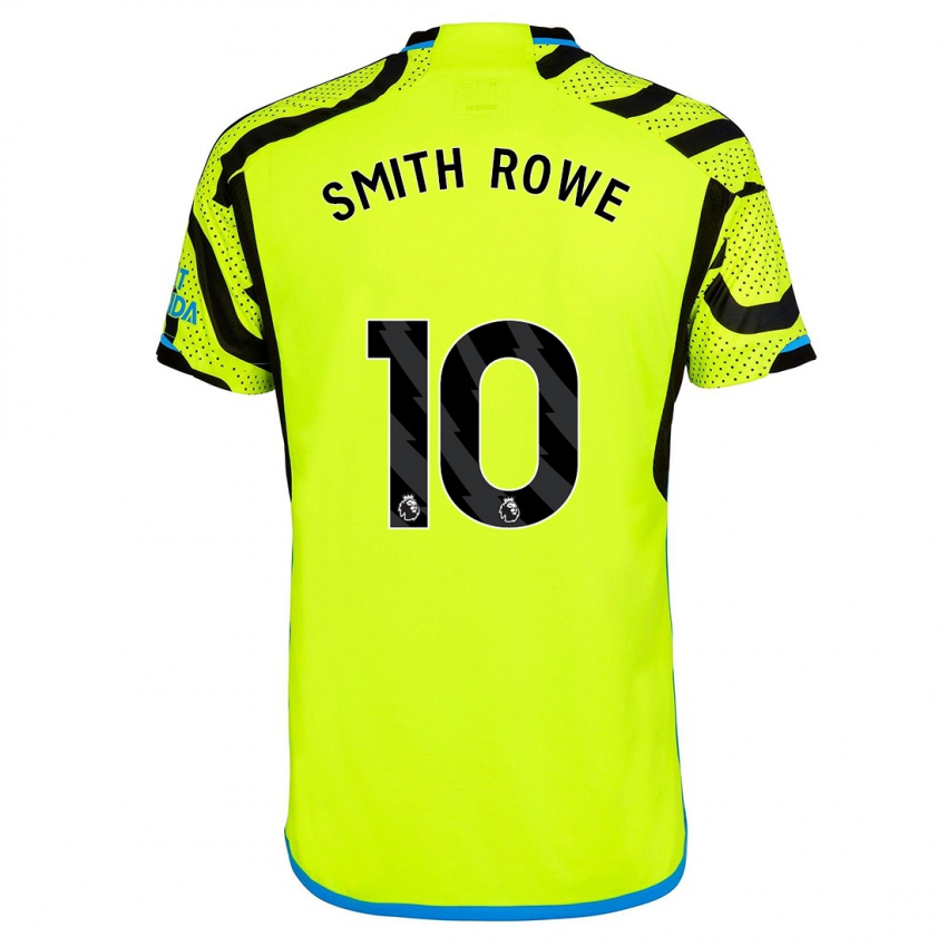 Męski Emile Smith Rowe #10 Żółty Wyjazdowa Koszulka 2023/24 Koszulki Klubowe