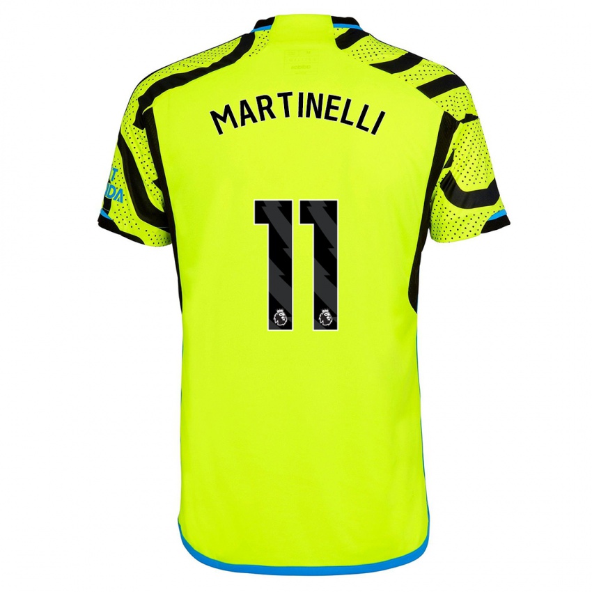 Męski Gabriel Martinelli #11 Żółty Wyjazdowa Koszulka 2023/24 Koszulki Klubowe