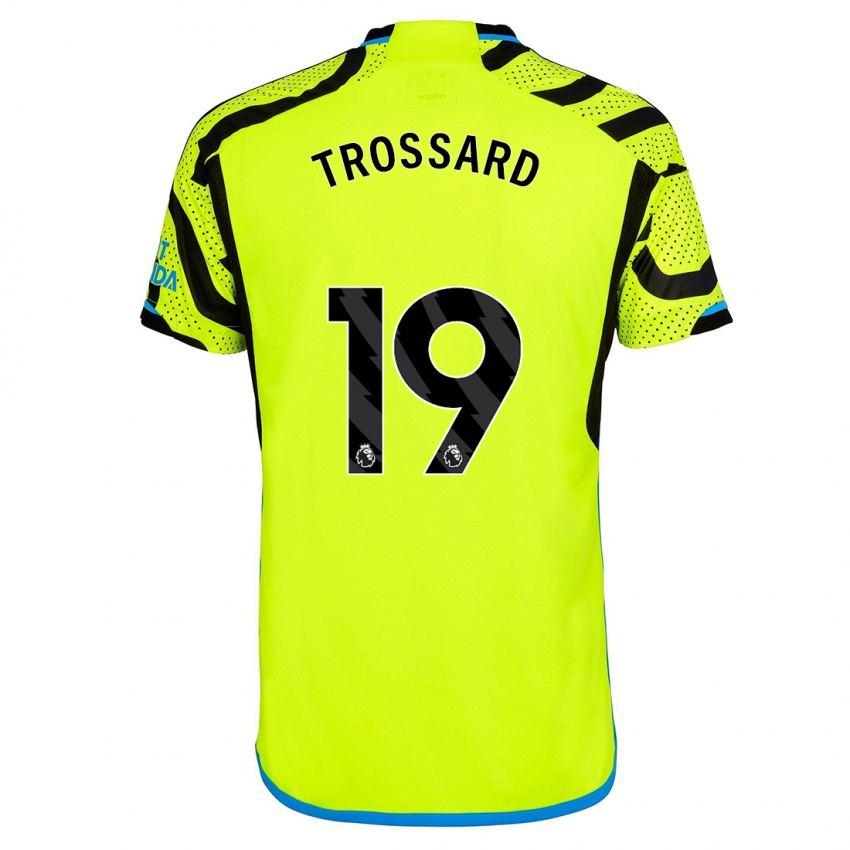 Męski Leandro Trossard #19 Żółty Wyjazdowa Koszulka 2023/24 Koszulki Klubowe