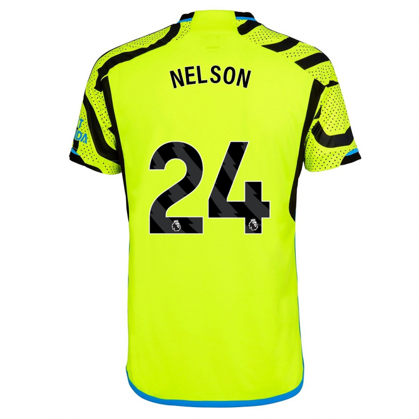 Męski Reiss Nelson #24 Żółty Wyjazdowa Koszulka 2023/24 Koszulki Klubowe