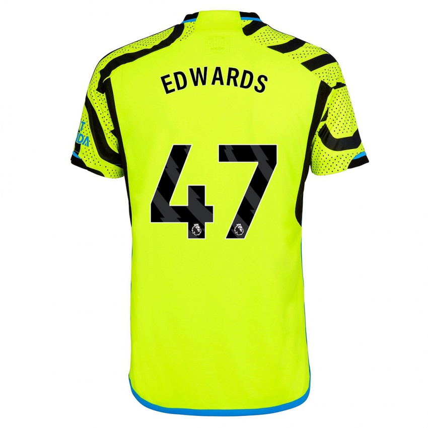 Męski Khayon Edwards #47 Żółty Wyjazdowa Koszulka 2023/24 Koszulki Klubowe