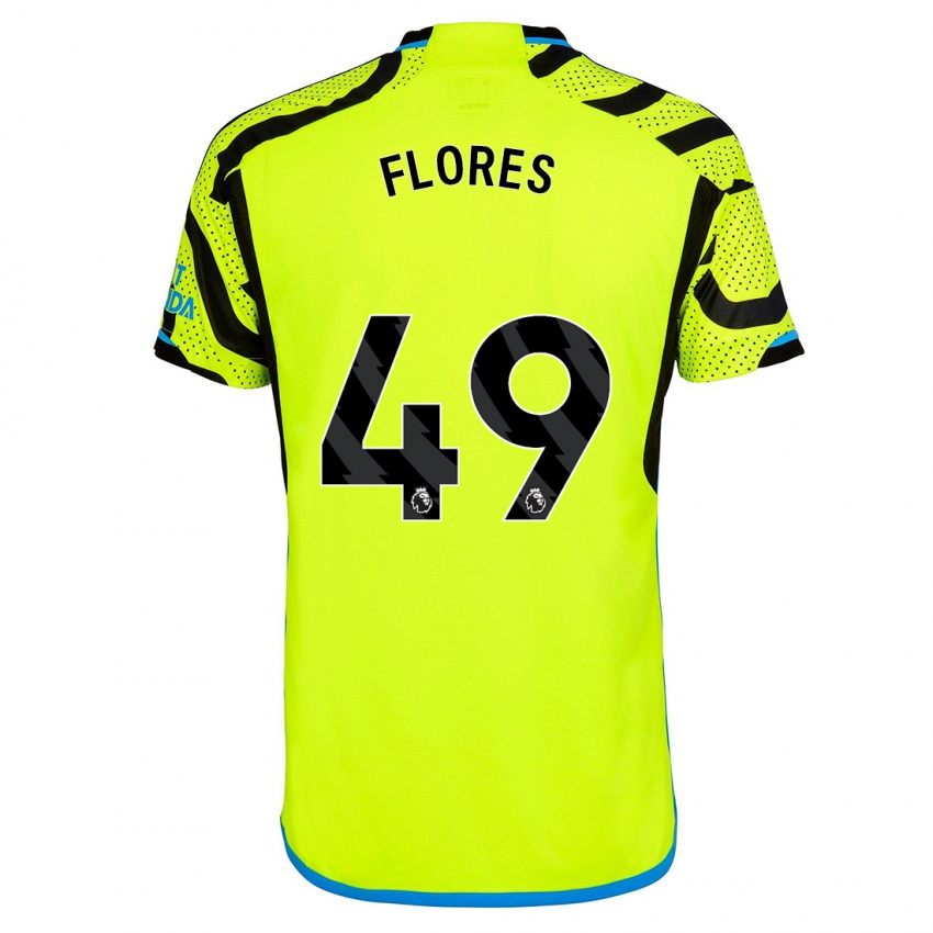 Męski Marcelo Flores #49 Żółty Wyjazdowa Koszulka 2023/24 Koszulki Klubowe