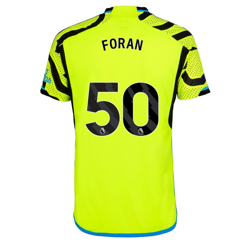 Męski Taylor Foran #50 Żółty Wyjazdowa Koszulka 2023/24 Koszulki Klubowe