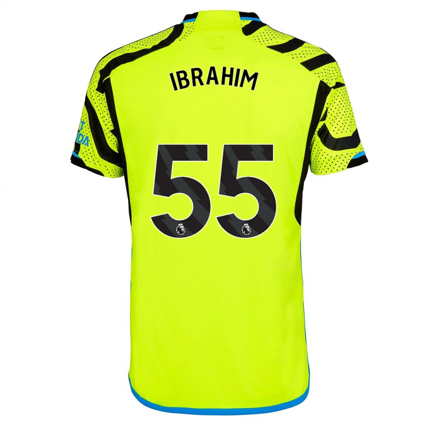 Męski Bradley Ibrahim #55 Żółty Wyjazdowa Koszulka 2023/24 Koszulki Klubowe