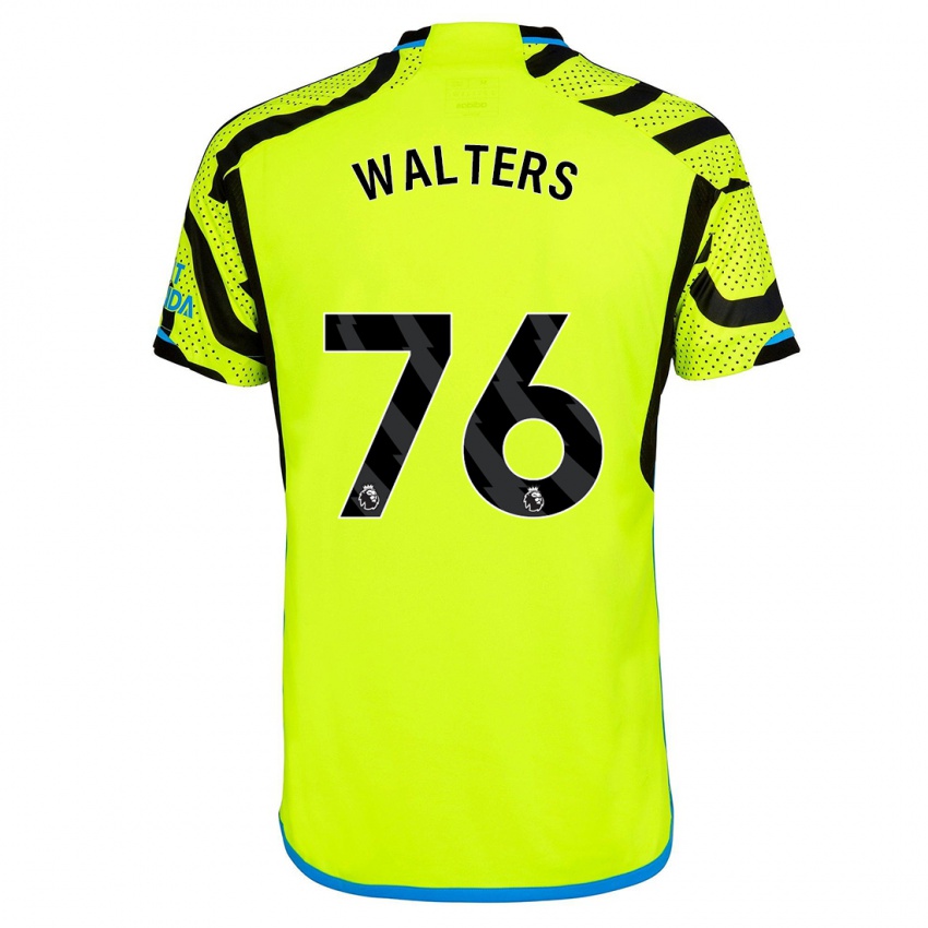 Męski Reuell Walters #76 Żółty Wyjazdowa Koszulka 2023/24 Koszulki Klubowe