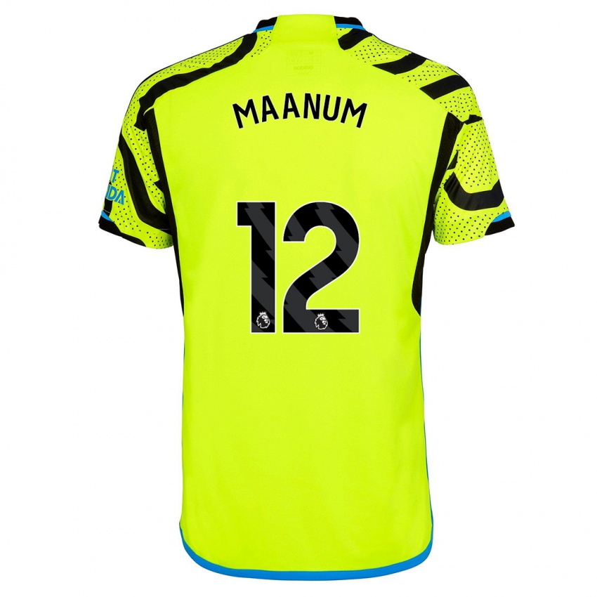 Męski Frida Maanum #12 Żółty Wyjazdowa Koszulka 2023/24 Koszulki Klubowe