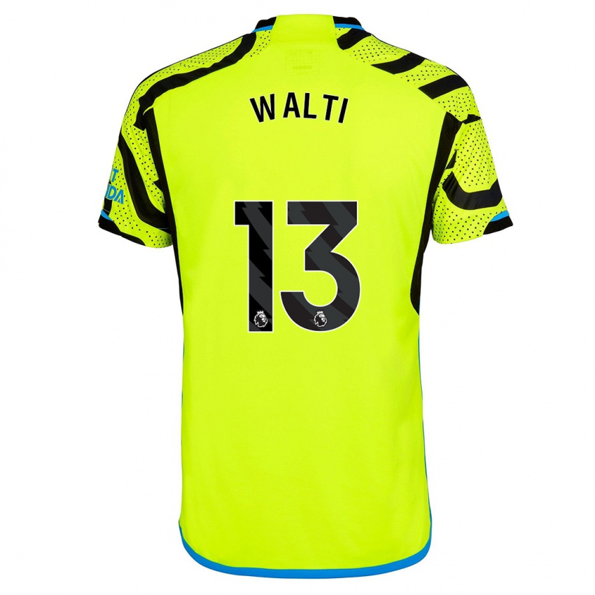 Męski Lia Walti #13 Żółty Wyjazdowa Koszulka 2023/24 Koszulki Klubowe