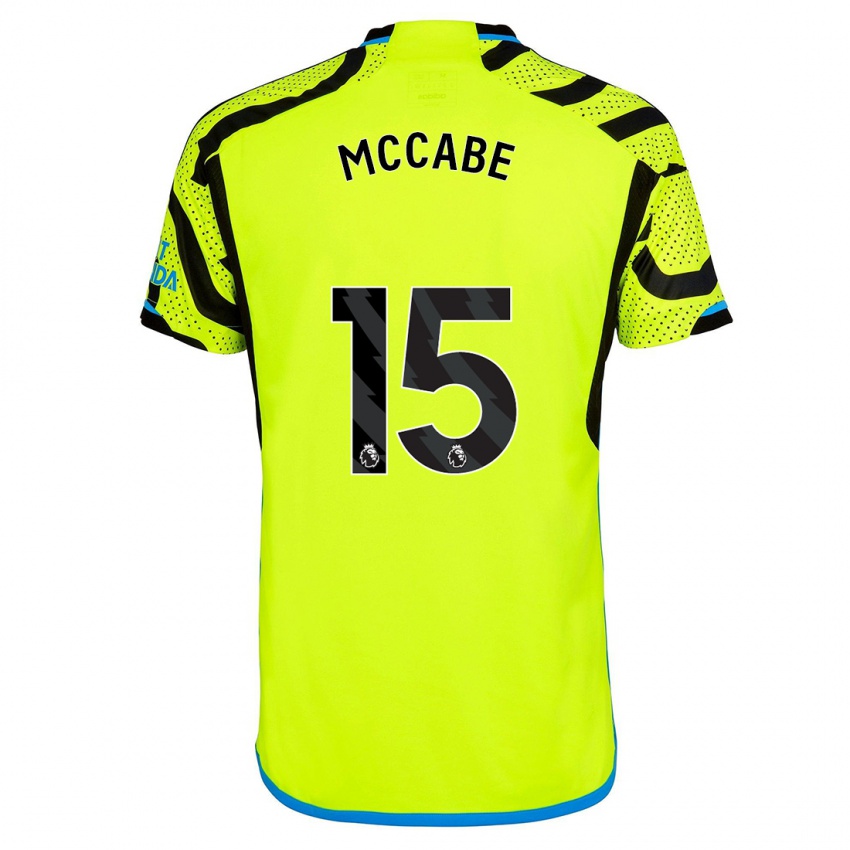 Męski Katie Mccabe #15 Żółty Wyjazdowa Koszulka 2023/24 Koszulki Klubowe