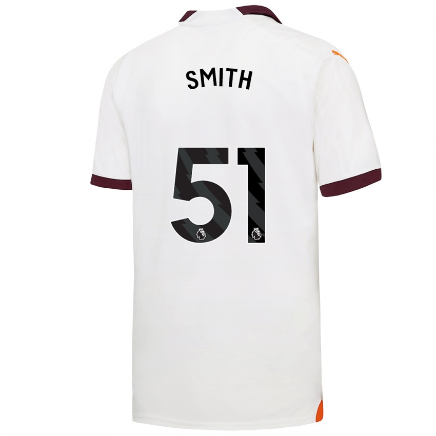 Męski Isaac Smith #51 Biały Wyjazdowa Koszulka 2023/24 Koszulki Klubowe