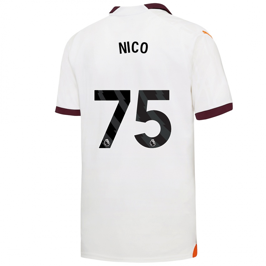 Męski Nico O'reilly #75 Biały Wyjazdowa Koszulka 2023/24 Koszulki Klubowe